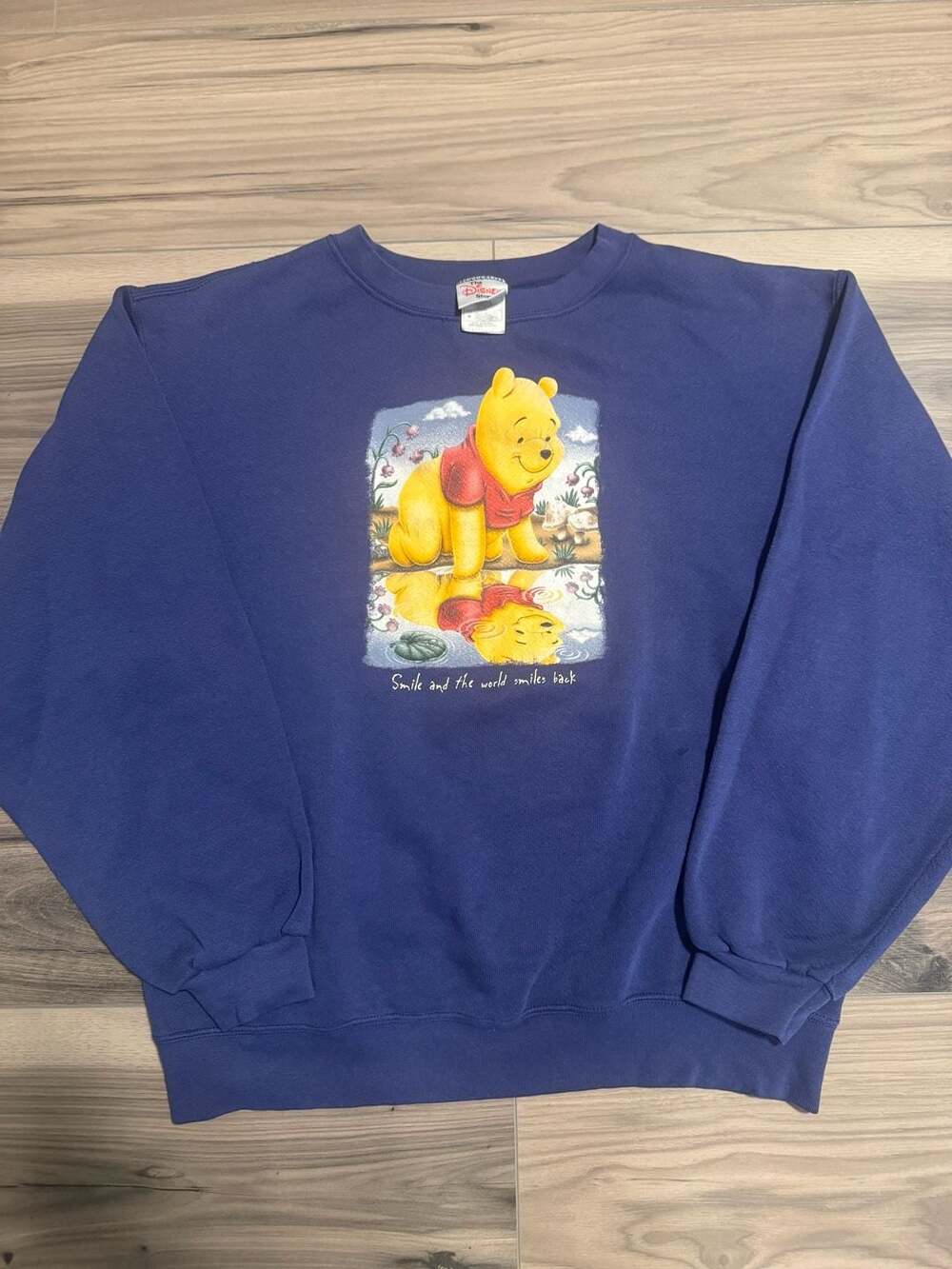 Vintage 90s Disney Store Winnie the Pooh Smile & World Smiles Back Sweatshirt